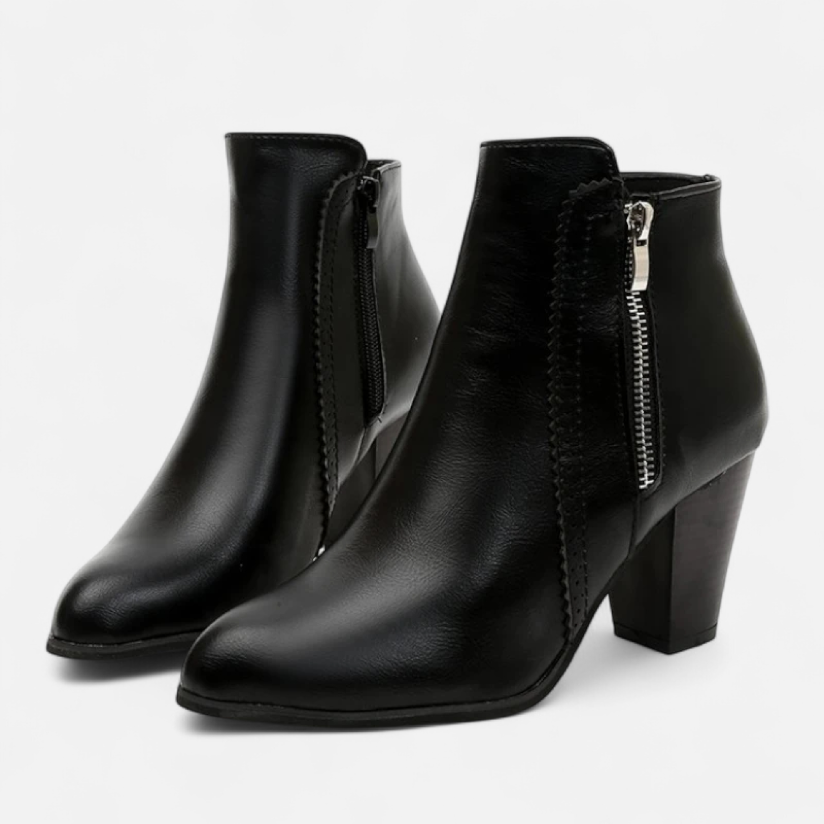 Elowen | Stivaletti Retro con Tacco e Zip Laterale