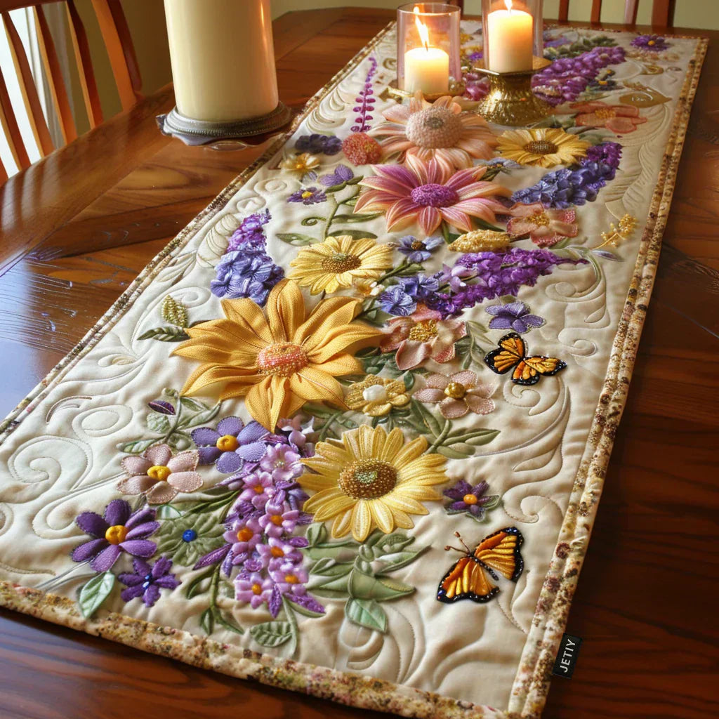 Runner da Tavola Trapuntato – Flower Garden
