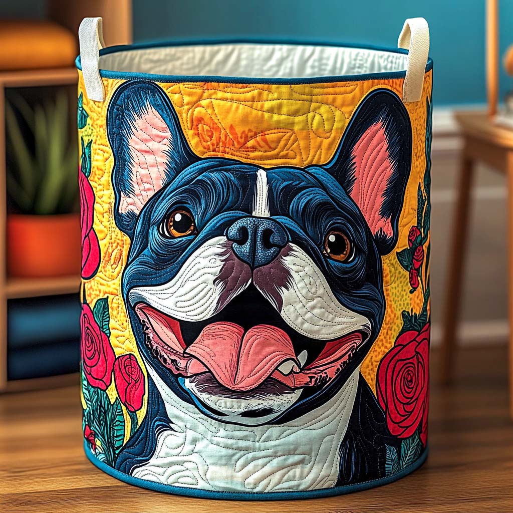 Cesto Portabiancheria – Bloomy Frenchie Smile
