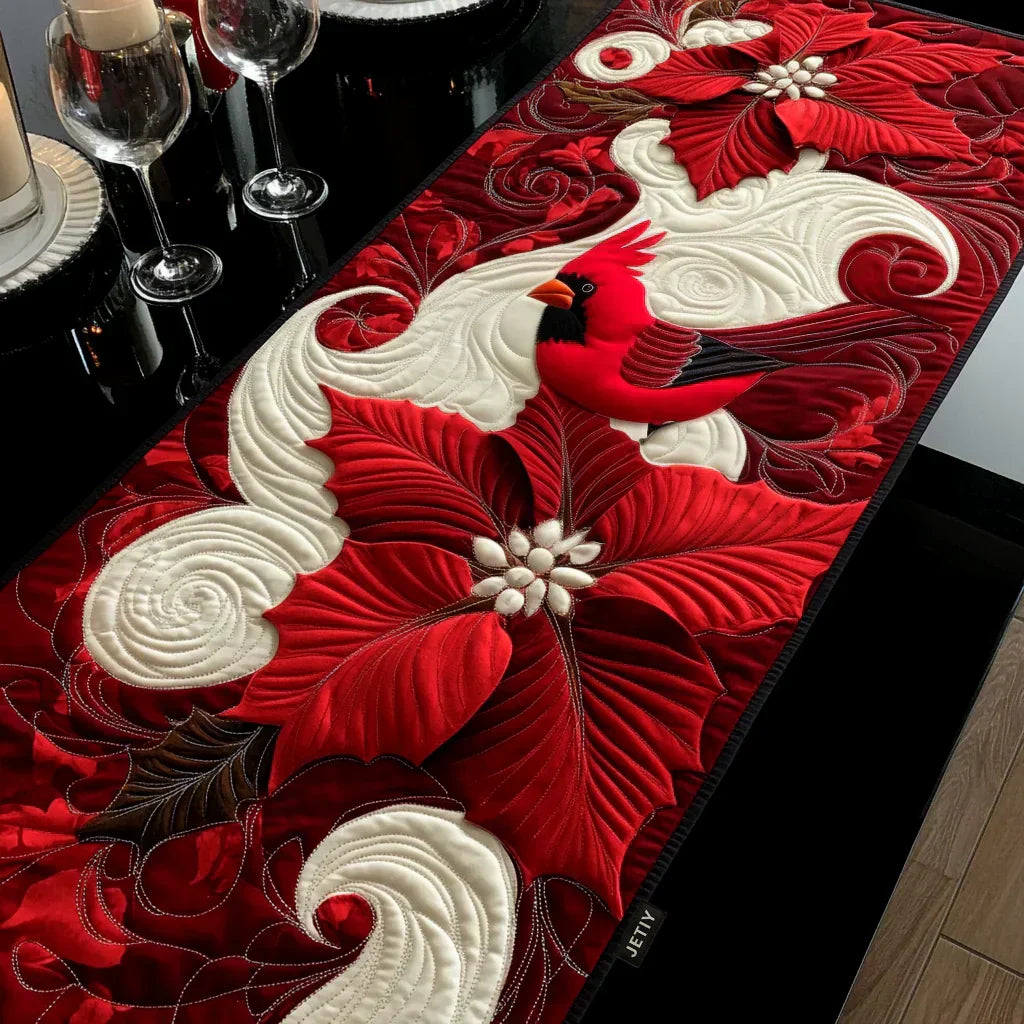 Runner da Tavola Trapuntato – Cardinal Red