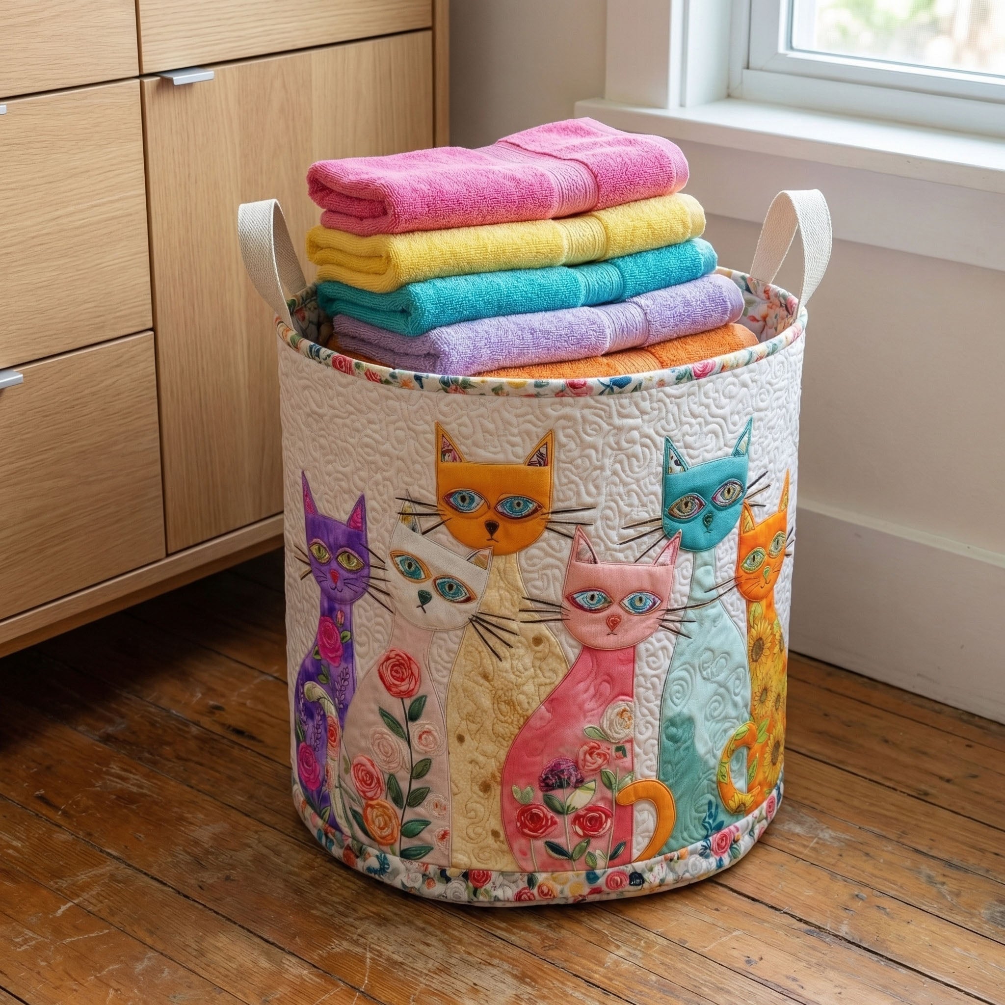 Cesto Portabiancheria – Cheerful Cat Patch