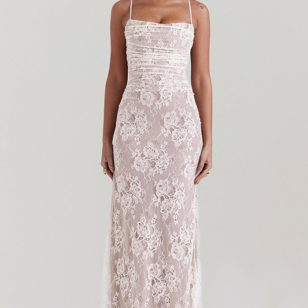 Celeste | Abito Maxi in Pizzo