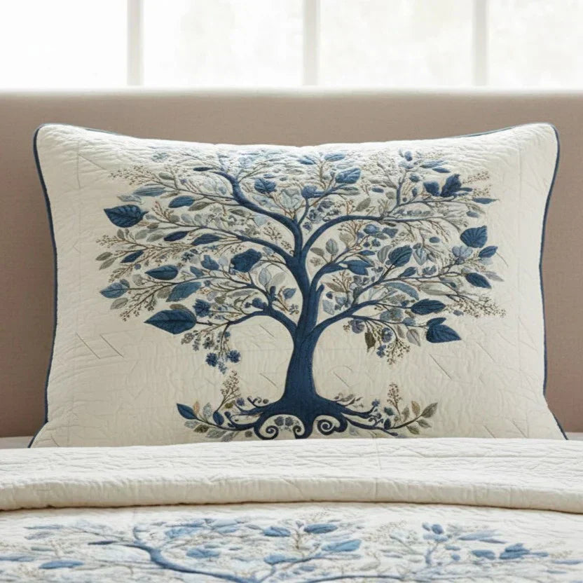 Copricuscino Trapuntato – Blue Serenity