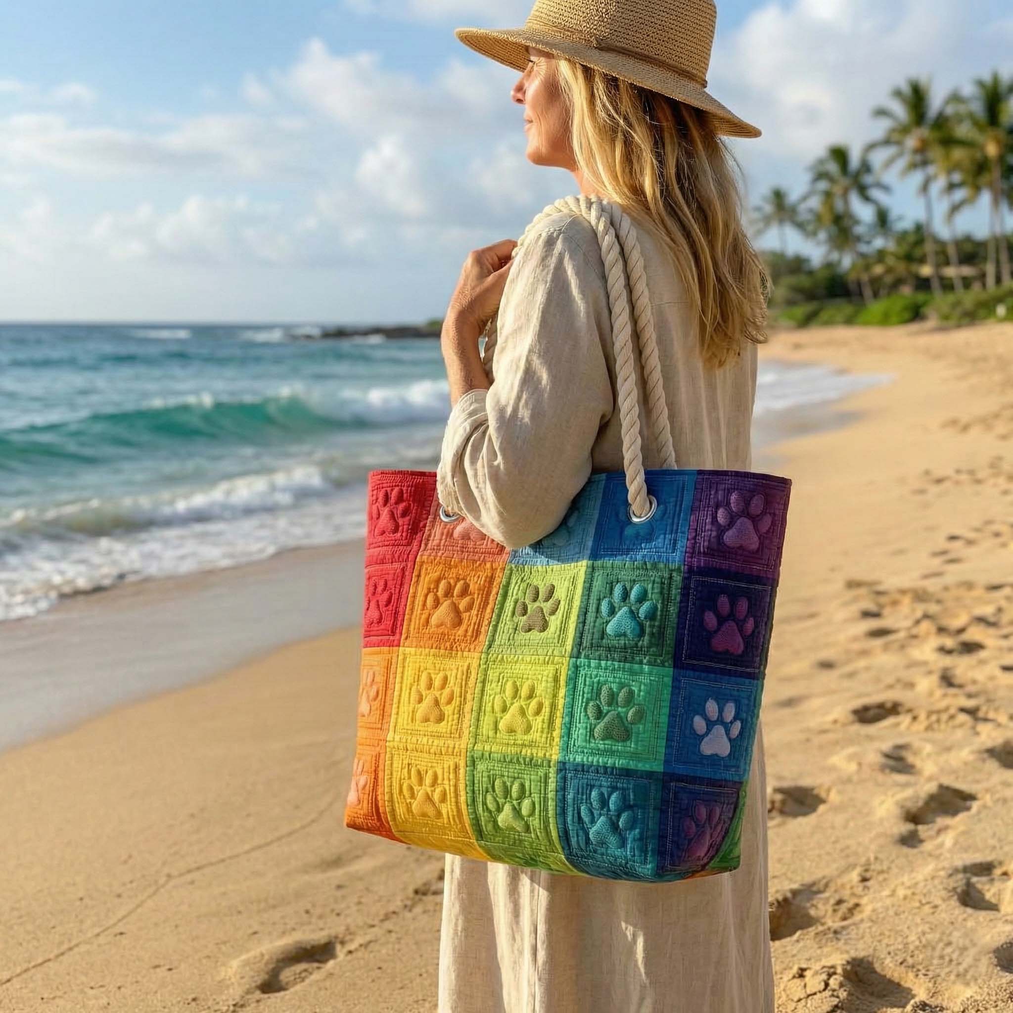 Borsa da Mare Artigianale – Paw Prints