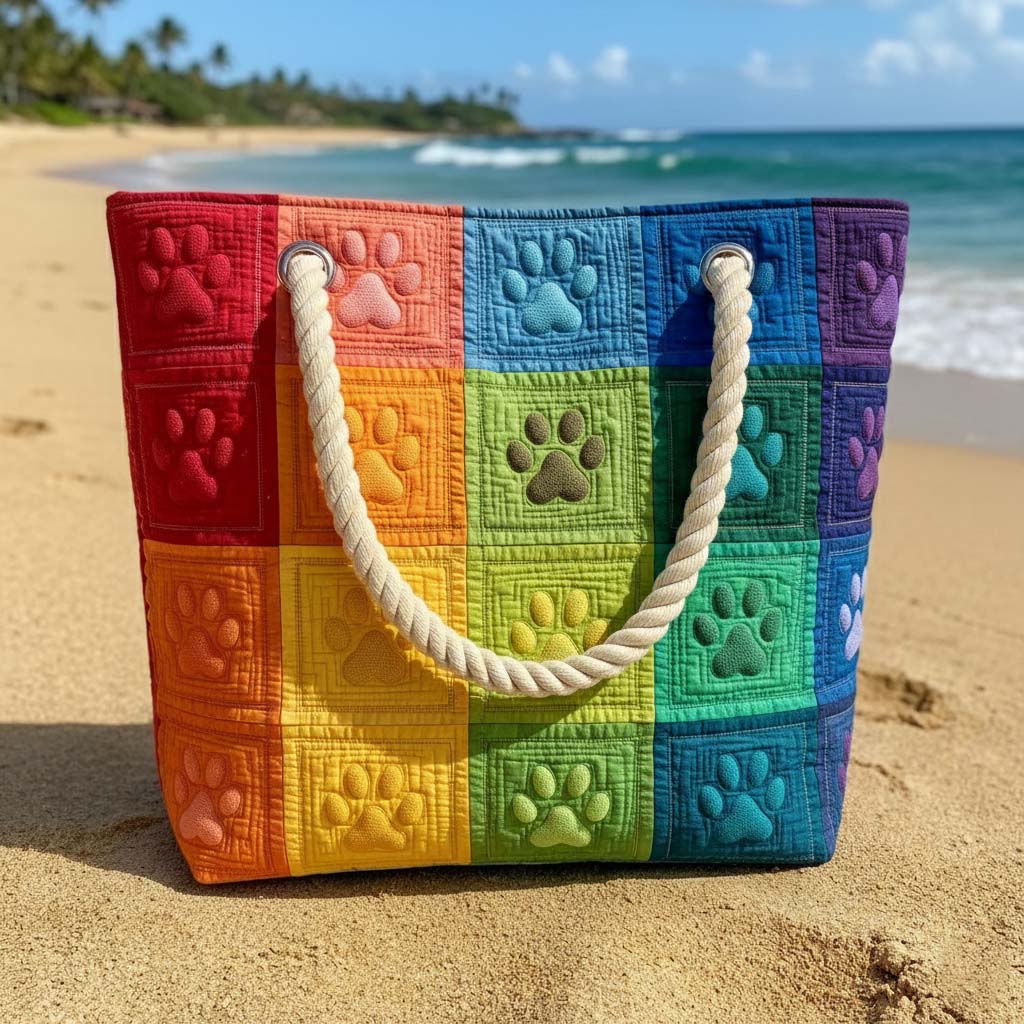 Borsa da Mare Artigianale – Paw Prints