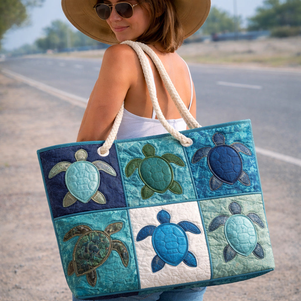 Borsa da Mare Artigianale – Azure Turtle