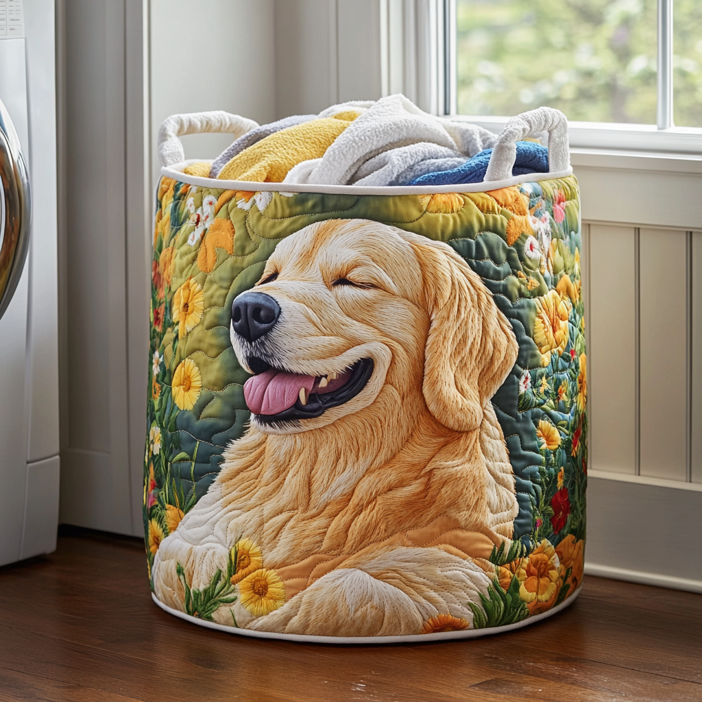 Cesto Portabiancheria – Golden Retriever Bloom