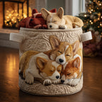 Cesto Portabiancheria – Holiday Corgi Dreams