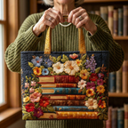 Borsa artigianale con fantasia di fiori