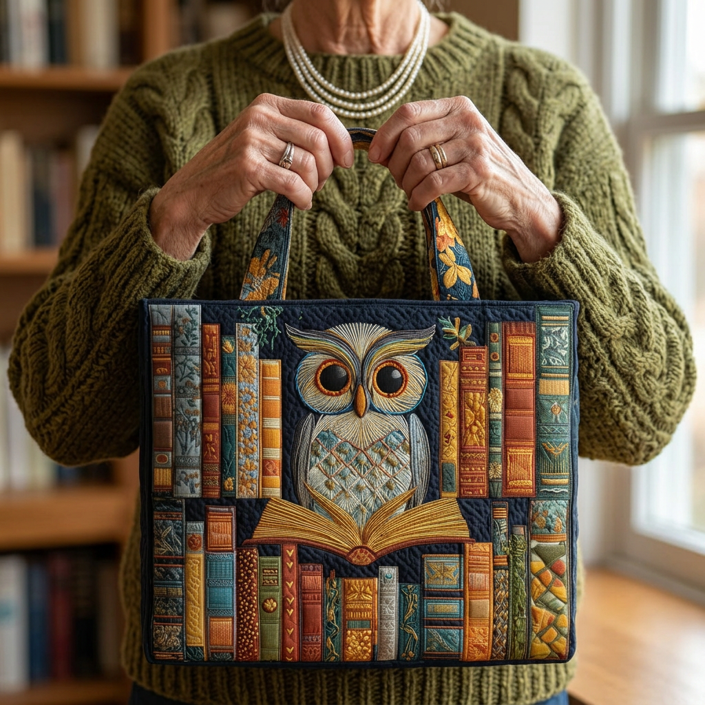 Borsa artigianale con gufi