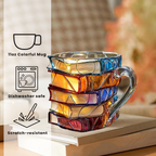 Tazza 3D Libri Fatta a Mano – Regalo Unico