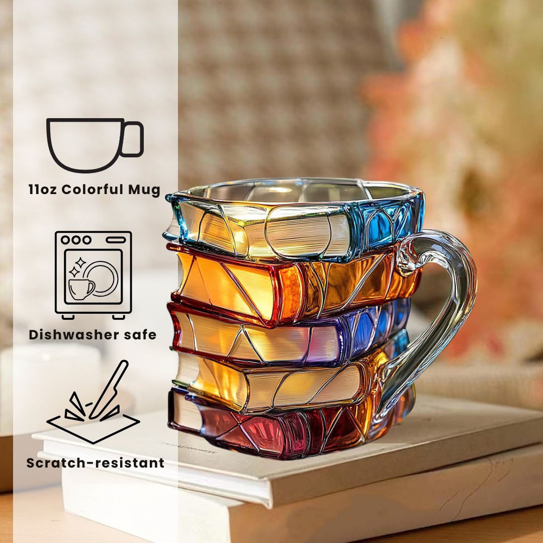 Tazza 3D Libri Fatta a Mano – Regalo Unico
