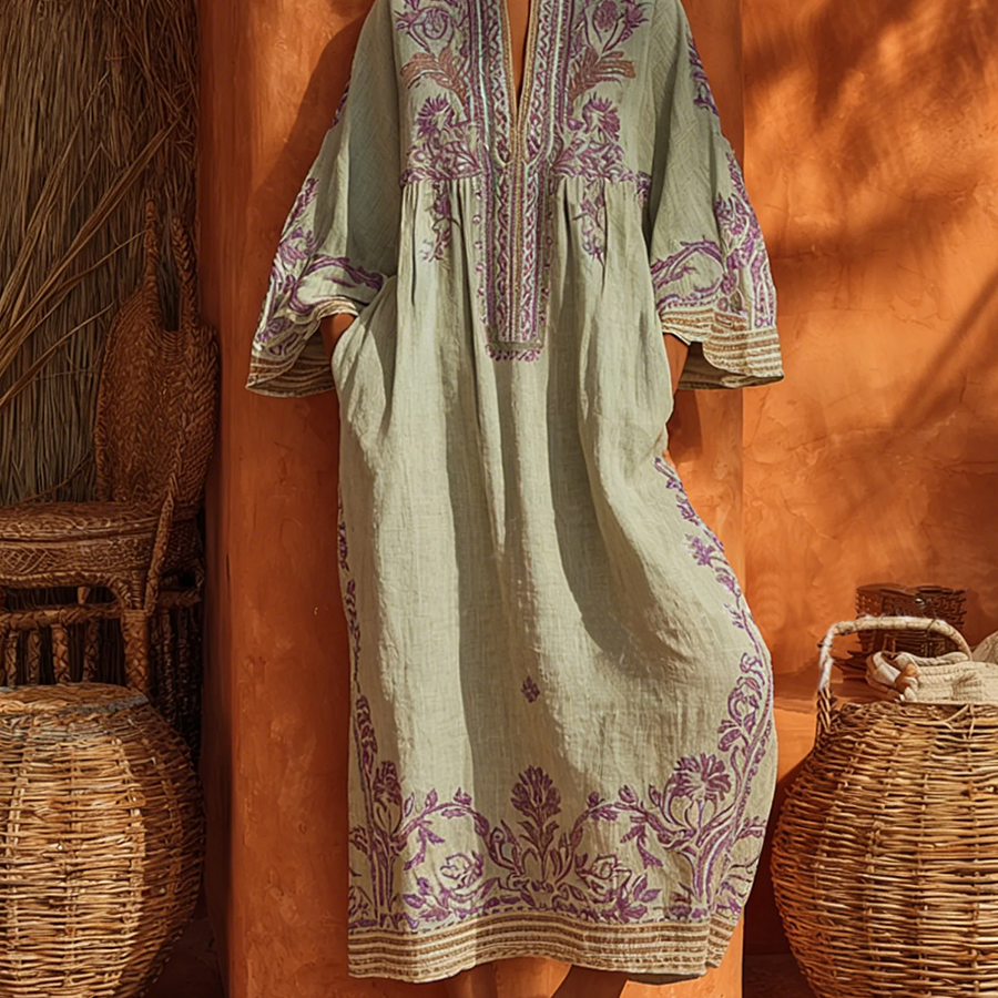 Serena | Abito Boho Ricamato