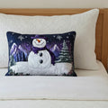 Copricuscino Trapuntato – Purple Snowman