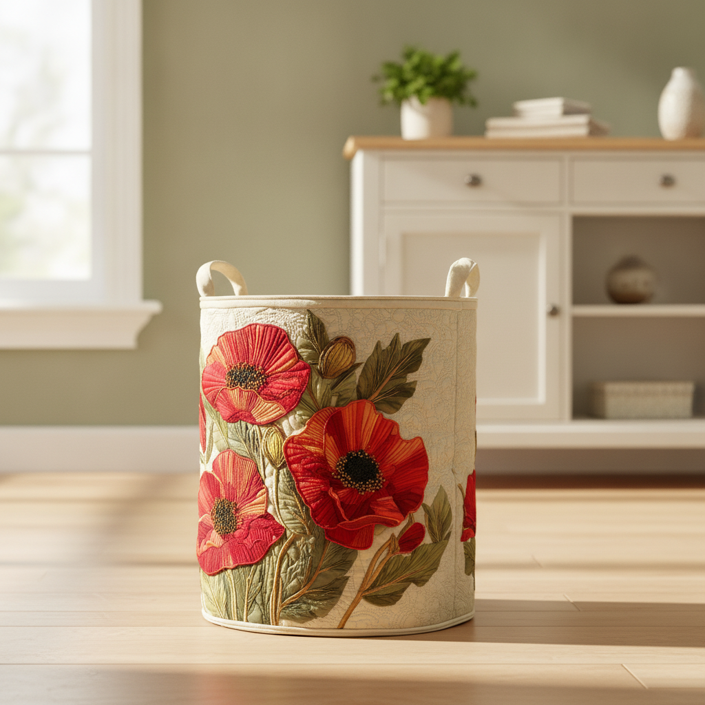 Cesto Portabiancheria – Scarlet Poppy Dream