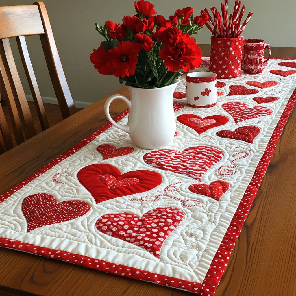 Runner da Tavola Trapuntato – Heart Warm