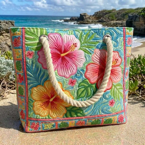 Borsa da Mare Artigianale – Tropical Flower